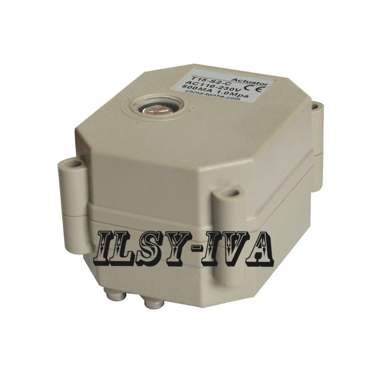 AC/DC 9~24V A20-C electric actuator with  2Nm torque force for DN15,DN20,DN25 Motorized actuator and position indicator