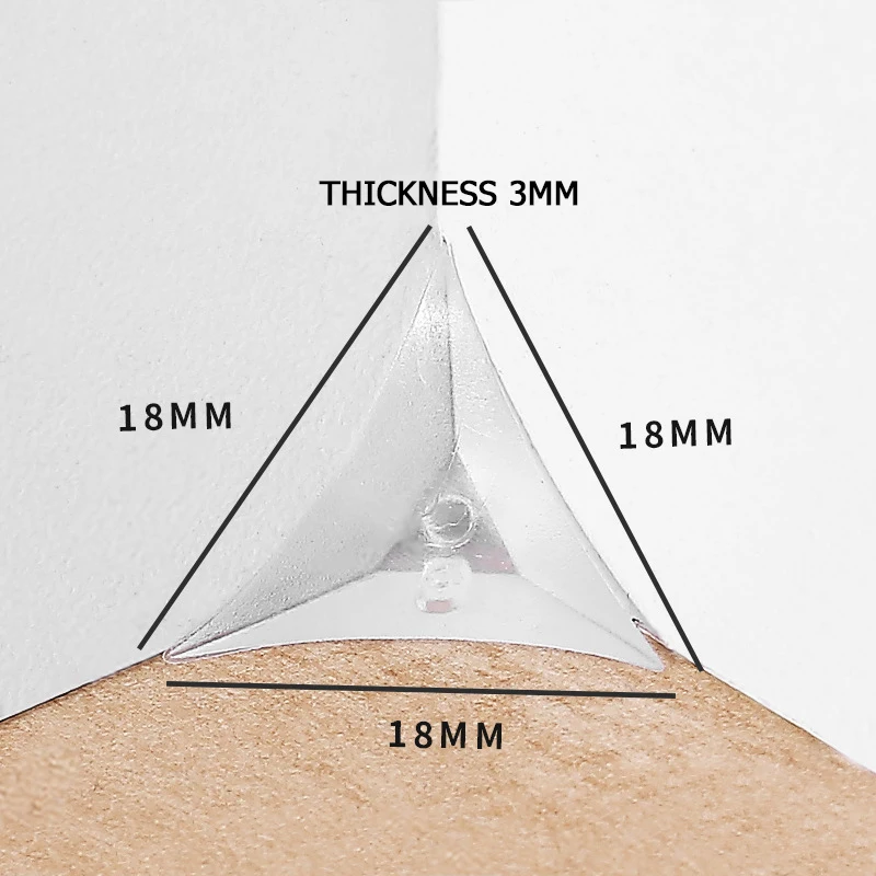 KAK 50PCS PVC Clear Dustproof Corner Protector Protective Edge Triangles for Furniture Hardware Cabinet Drawer Corner Bracket