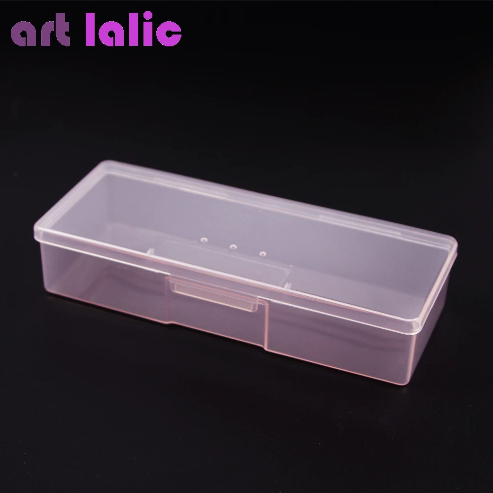 Nail Polish Holder Plastic Nail Supplies Storage pen Box Rectangle Nail Art Studs Brushes Tools Holder Case Manicure Tools