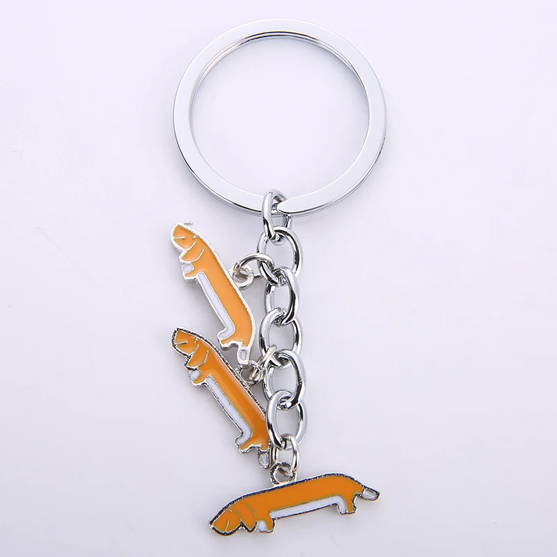 NEW Tag key dog Keyring dachshund Keychain Dog lovers gift Fashion jewelry bag keychains woman handbag charms lovely dogs