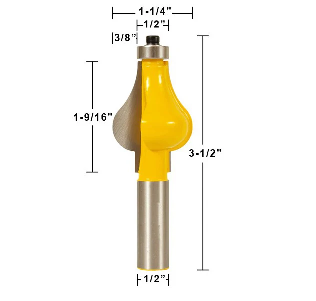 2 Bit 1/2 "Haste Corrimão Router Bit Set-Classical Cimácio/Flauta Carpintaria cutter Tenon Cortador para Madeira ferramentas