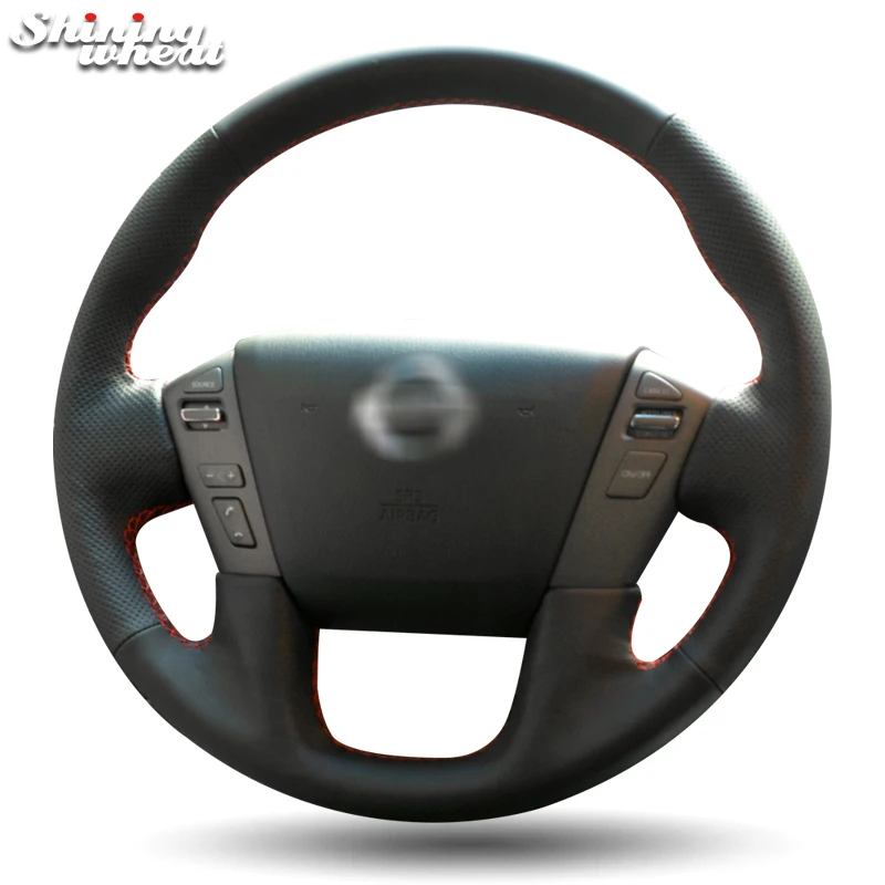 Shining wheat Artificial leathe Steering Wheel Cover for Nissan Patrol 2011-2017 Infiniti QX80 2013-2017 Infiniti QX56 2011-2013