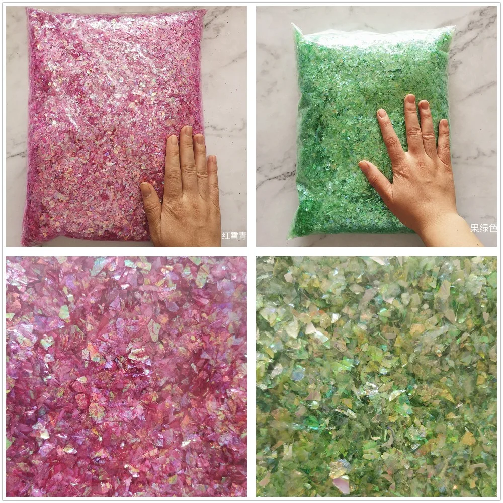 500g Modeling Clay Shell Paper Crystal Epoxy Material Enclosure Irregular Candy Paper Slime Charm DIY Filling Accessories