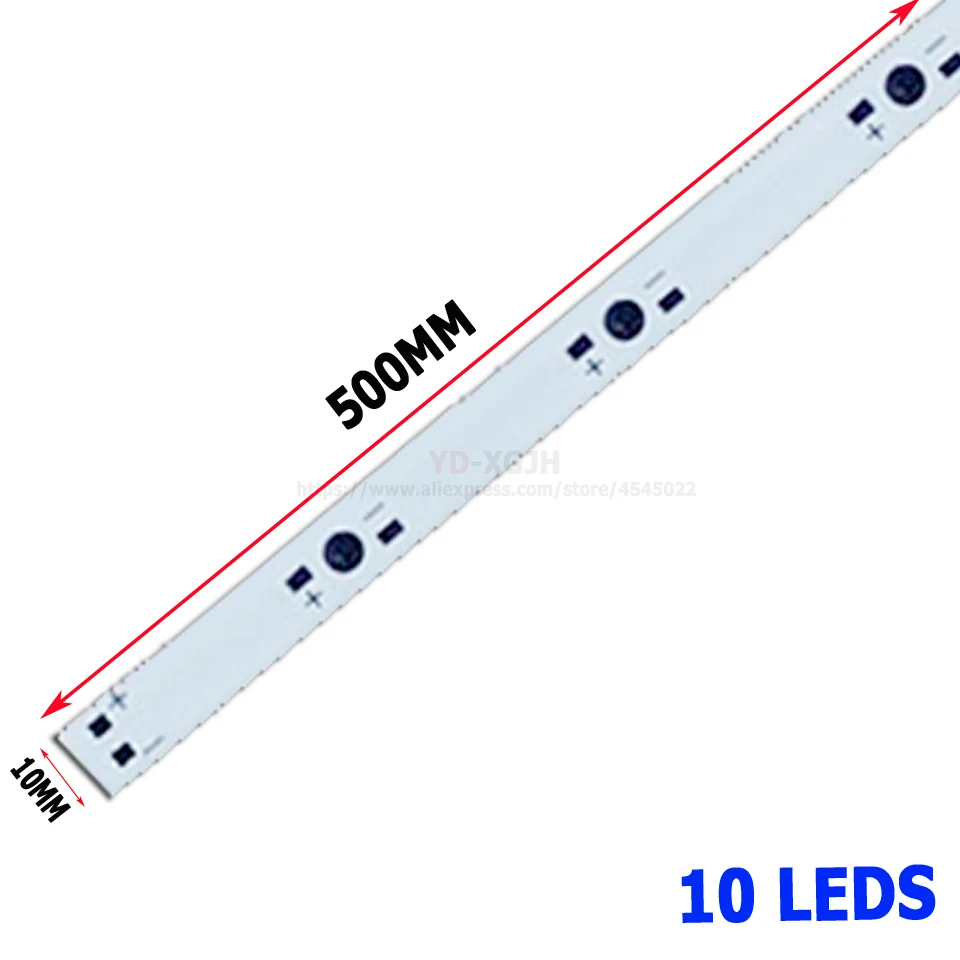 10pcs 1W 3W 5W LED Aluminum Base Plate 390mm 500mm 595mm PCB Board DIY For 10 LEDs 500mm10W 30W 50W Watt High Power Light Beads