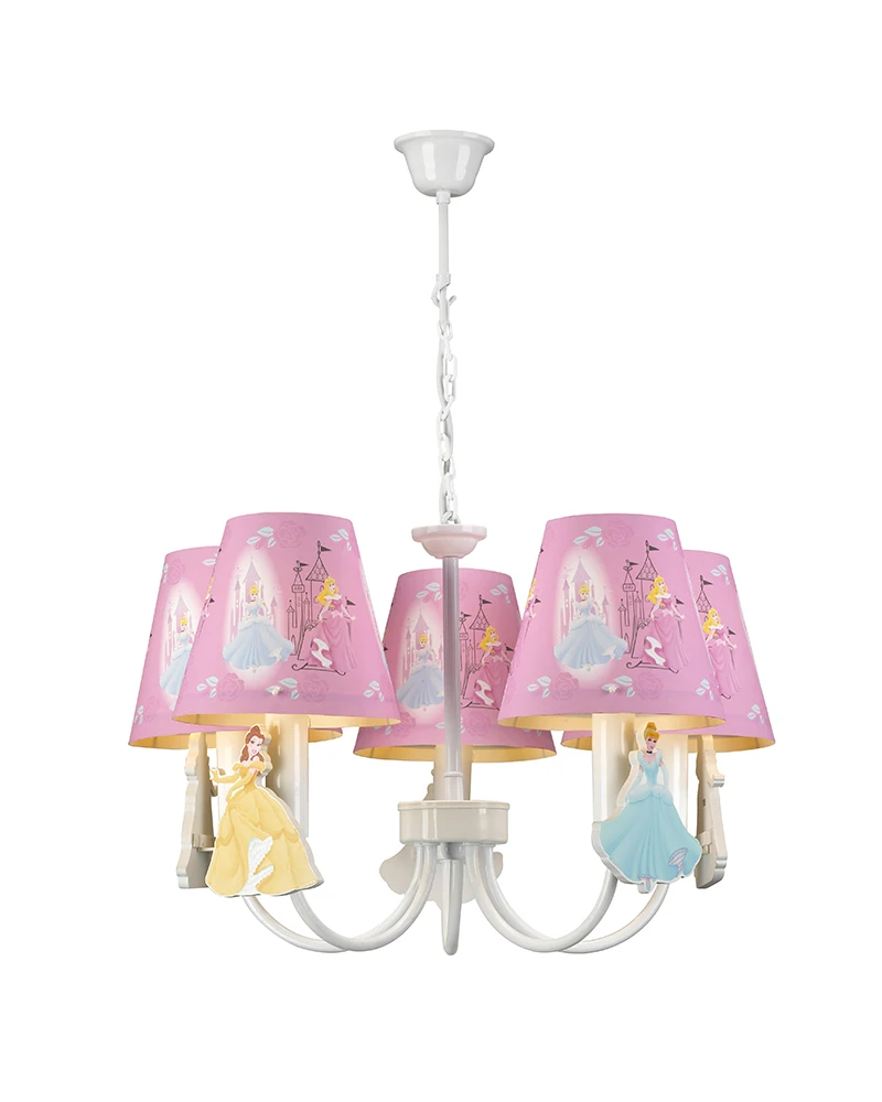 Kids Lamps 5 Lights Princess Theme Pink Chandelier Children Light Bedroom LED Light for Children\'s Room Free Ship