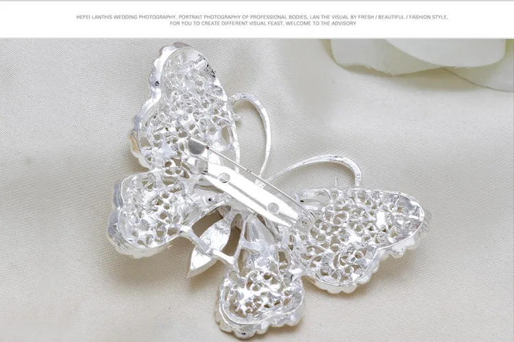 2018 New Hot Bouquet Brooch Jewelry Wedding Korean Silver Plated Butterfly Insect Rhinestone Bride Brooch Pins Women Brooch