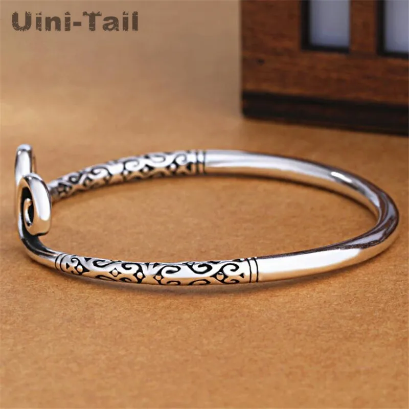 Uini-Tail hot new 925 Tibetan silver genuine tight spells open bracelet fashion tide flow high quality silver jewelry ED151