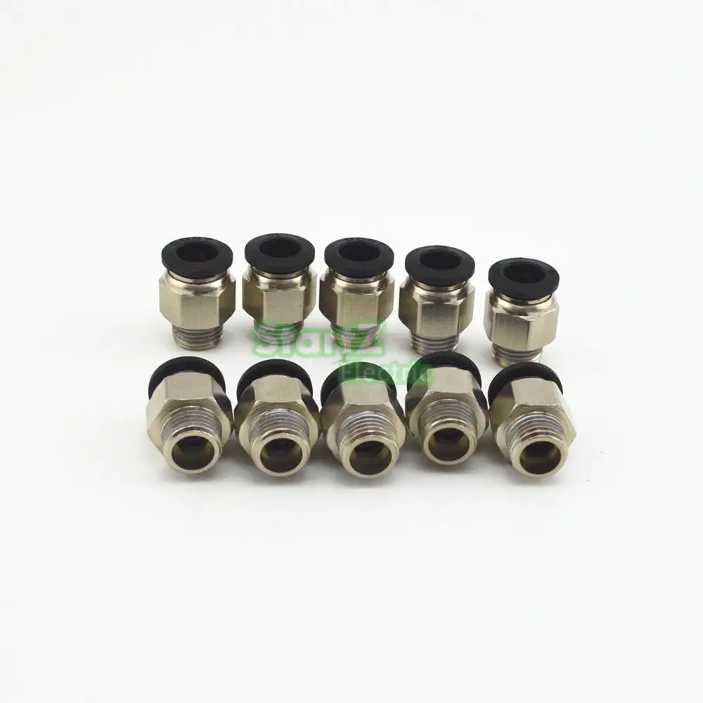 10PcsHigh quality 12mm to 1/8'' Thread Male Straight Pneumatic Tube Push In Quick Connect Fittings Pipe