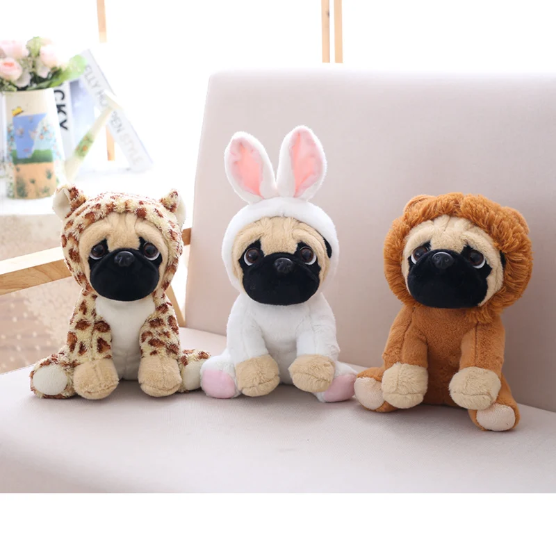 Stuffed Simulation Dogs Plush Sharpei Pug Lovely Puppy Pet Toy Plush Animal Toy Children Kids Birthday Christmas Gifts