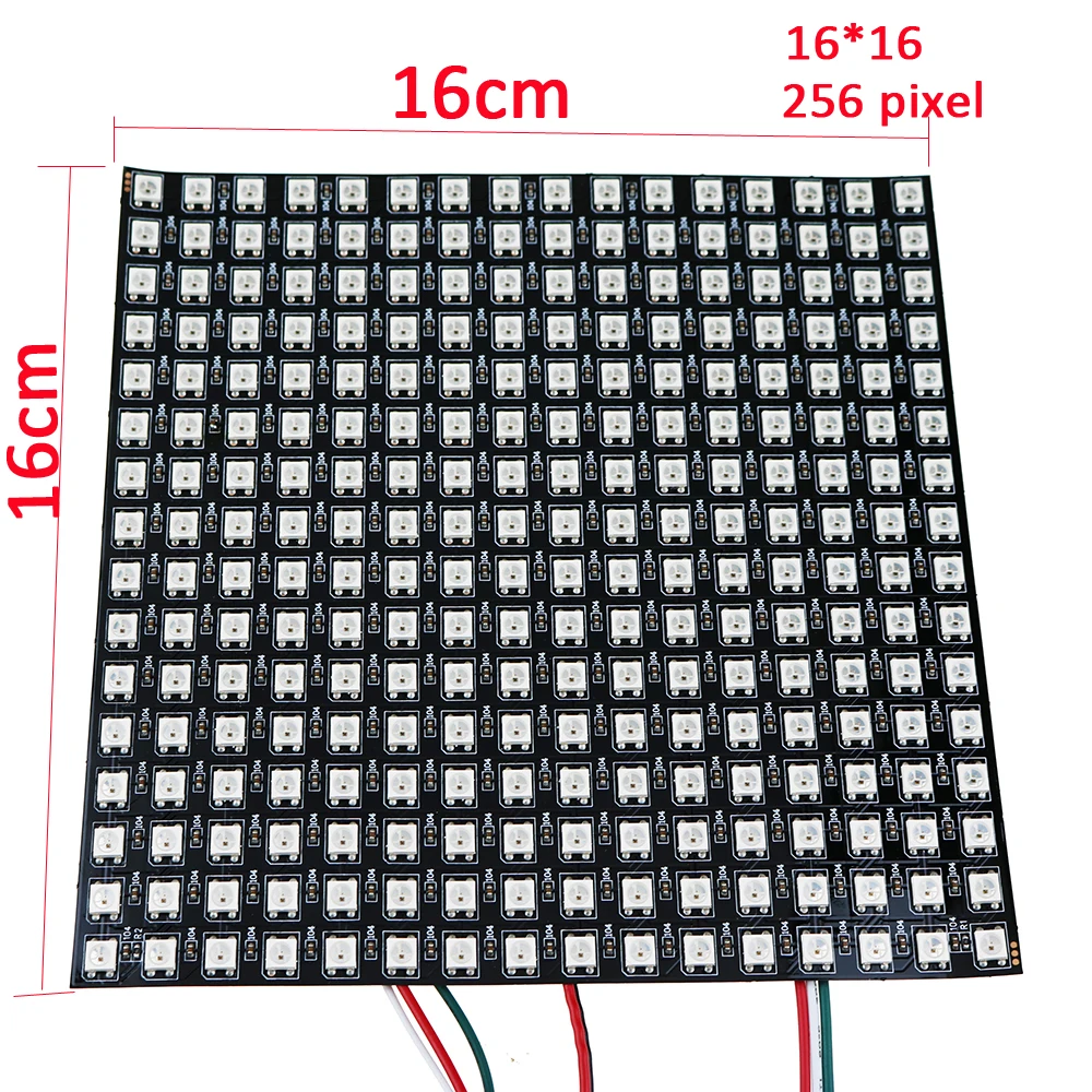 16*16 Pixel WS2812B LED Digital Flexible Panel lighting WS2811 Individually Full Color DC5V 256pixels 1pcs/LOT