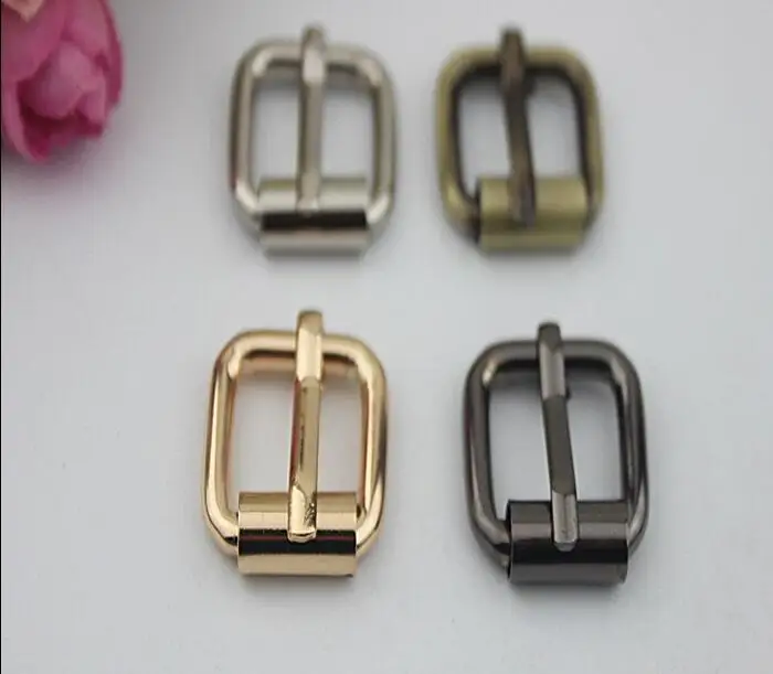 

(20 PCS/lot) 4 color high quality inner diameter 1.7 cm square hardcore straps pull pin buckle handbags diy metal accessories