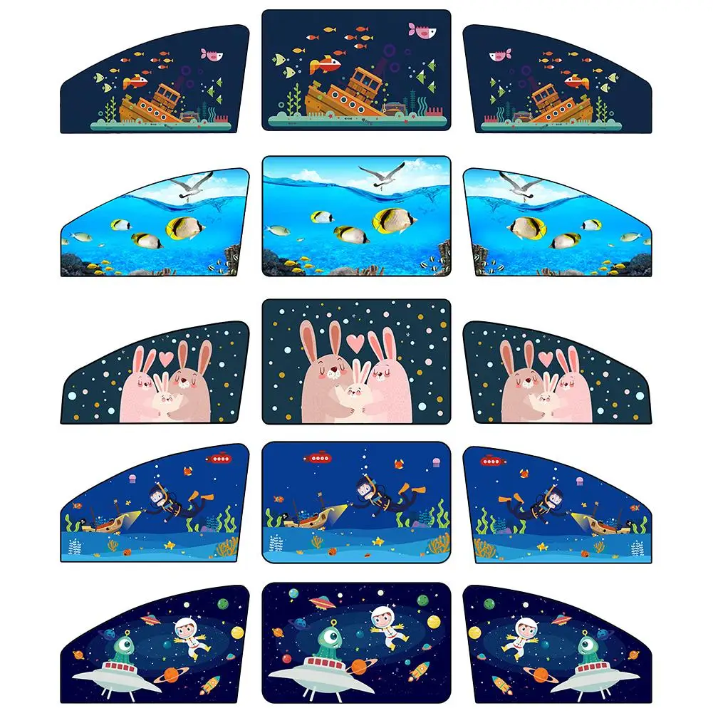 vvcesidot Auto Car Magnetic Sun Shade Cover Cartoon Sun Protection Heat Insulation Car Sun Blind Car Sun Curtain Suction Cup