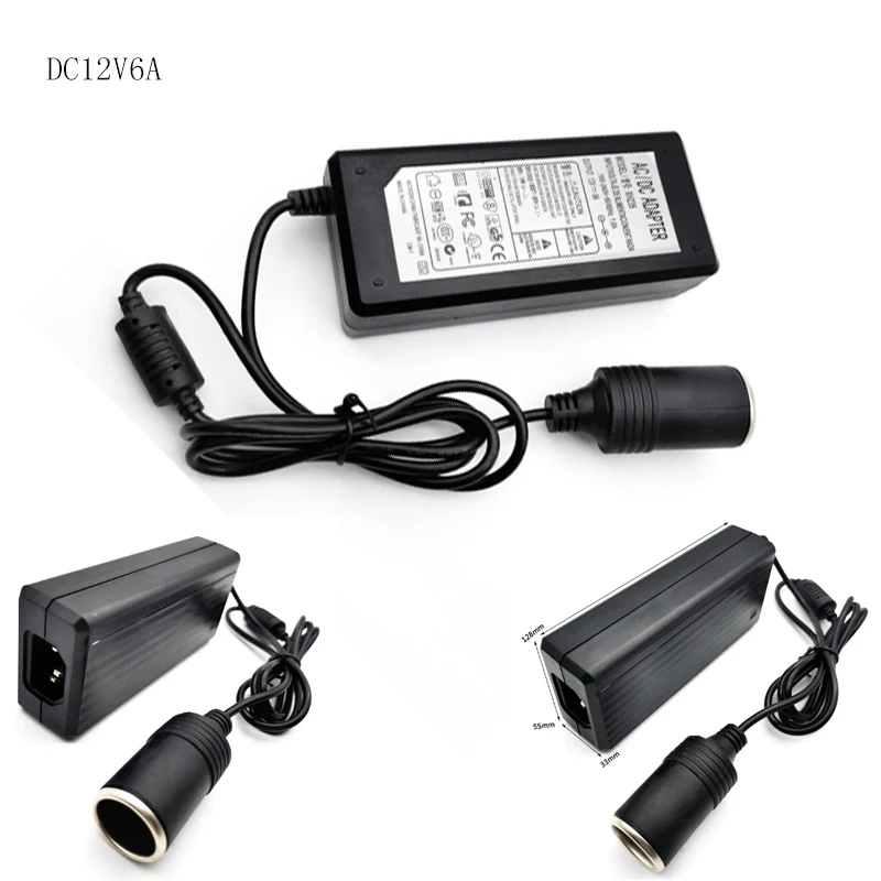 1Pcs DC12v2A/3A/5A/6A/8A/10A power adapter AC220V to DC12V cigarette lighter car power converter air pump power supply