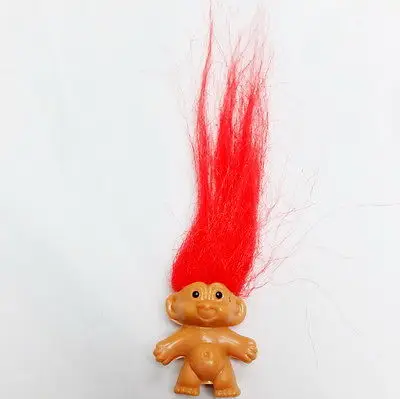 2 piece Red Hair Lucky Troll Keyring Birthday Party Favor game vending gift pinata Bag Filler Loot Gag vending Fun TOYS NOVELTY