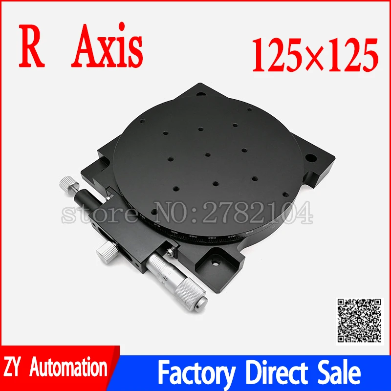 Micrômetro de Mesa Deslizante Rotativa Manual 360 Graus Precisão Ângulo de Deslocamento Ajuste da Plataforma Óptico Rs125-l Eixo r 125 mm