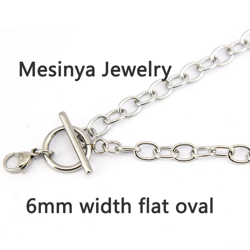 20pcs  20'' 6mm width Stainless steel flat oval chain for floating charm glass locket keepsake