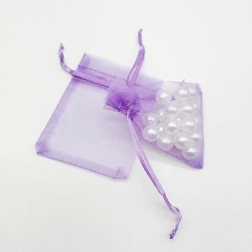 

100pcs Organza Bags Violet Small Organza Gift Bag For Jewelry Packaging Display Christmas Wedding Jewelry Storage Drawstring Bag