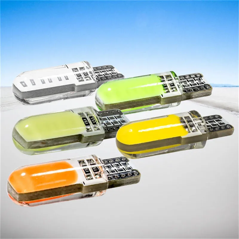 Imagem -06 - Cob Led Car Wedge Interior Dome Reading Light Lâmpadas de Estacionamento Automático Lâmpadas Laterais Estojo de Silicone 12 Chips T10 W5w dc 12v 100 Pcs