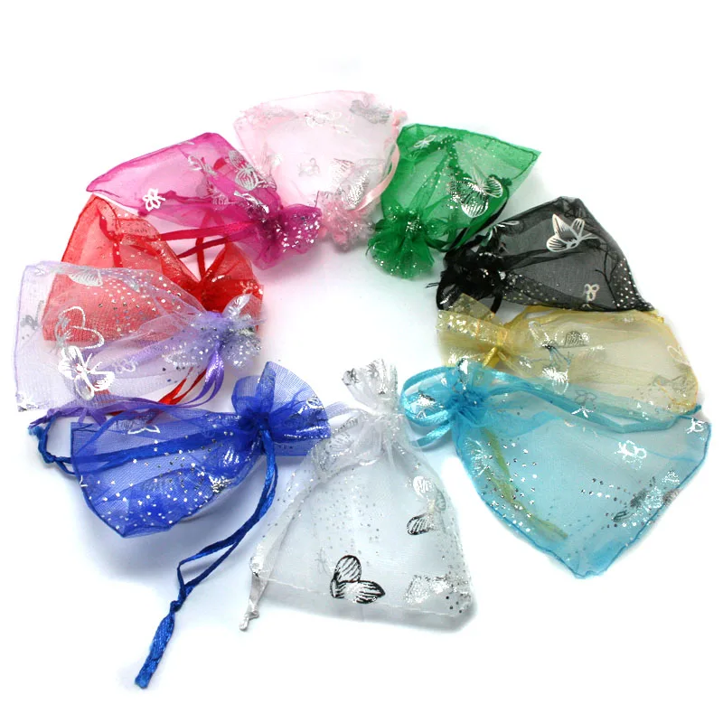 Jewelry packaging & Display 10pcs/lot RANDOM MIXED Drawable Organza Bags multisize choose Gift Bags & Pouches, Packing bags DIY