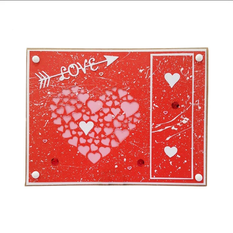 Loving Heart Arrow Dies Metal Cutting Die Stencil for DIY Scrapbooking album Decorative Embossing Craft Paper Card Tool 123*85mm