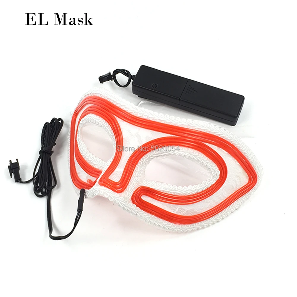Neon el brilhante fascinante laço preto brilhante máscara de maquiagem feminino meninas led máscara luminosa bar clubes el máscara festa de dança de casamento