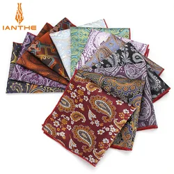 Brand Paisley Silk Handkerchiefs Woven Mens Pattern Hanky Mens Business Casual Square Pockets Handkerchief Wedding Hankies Towel