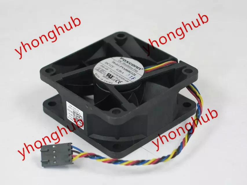 FOXCONN PVA060G12L P00-AB DC 12V 0.20A 60x60x25mm Server Cooling Fan