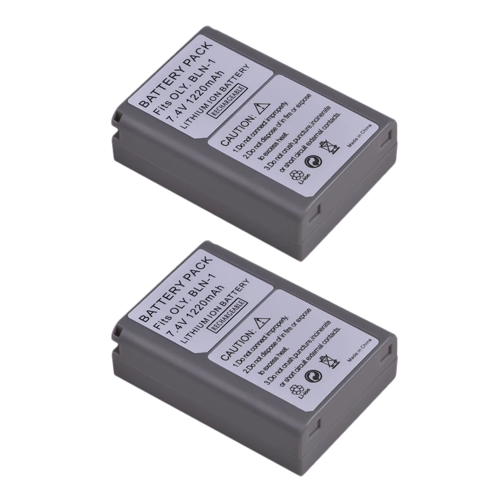 

2Pcs 1220MAH BLN-1 BLN1 Battery for Olympus E-M5 OM-D E-M1 E-P5 Cameras