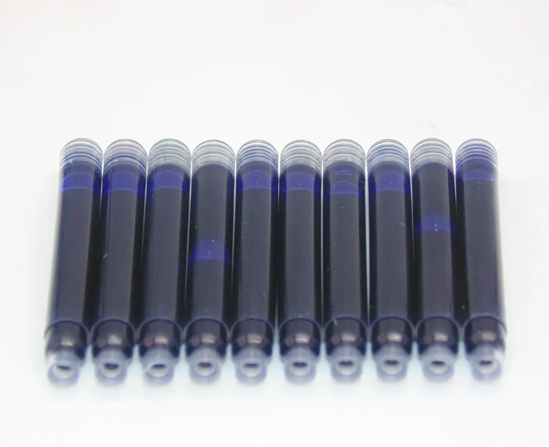 Wholesale Price 10PCS Disposable Blue and Black Fountain Pen Ink Cartridge Refills Length Fountain Pen Ink Cartridge Refills