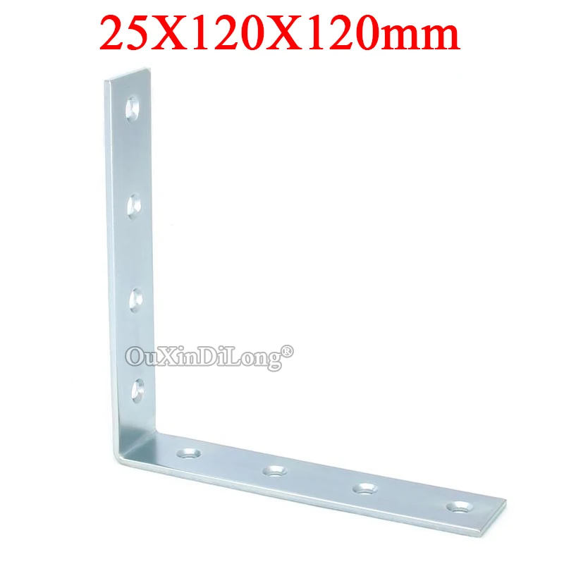 

10PCS Metal Furniture Corner Braces 25X120X120 Right Angle Board Frame Shelf Support Brackets Partition Reinforcement Connectors