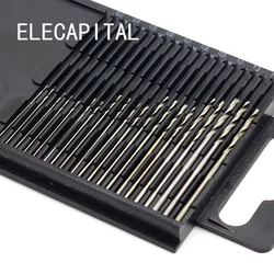 Newest 20Pcs/set 0.3mm-1.6mm Mini High Speed Steel HSS Micro Twist Drill Bit Set Power Tools Model Craft With Case Repair Parts