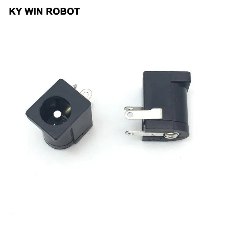 10Pcs Hot Sales DC-005 Black DC Power Jack Socket Connector DC005 5.5*2.1mm 2.1 socket Round the needle