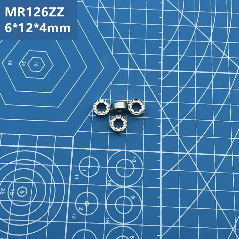 Free Shipping high quality MR126ZZ Bearing (10PCS) 6*12*4 mm Miniature MR126 ZZ Ball Bearings L-1260ZZ MR126