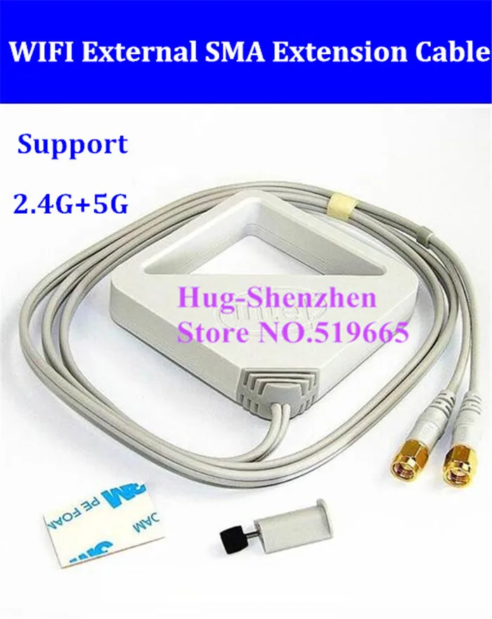 

Wifi External SMA connector extension cable desktop for inter 7265 7260 8265 dual band AC wireless card support 2.4G/5G