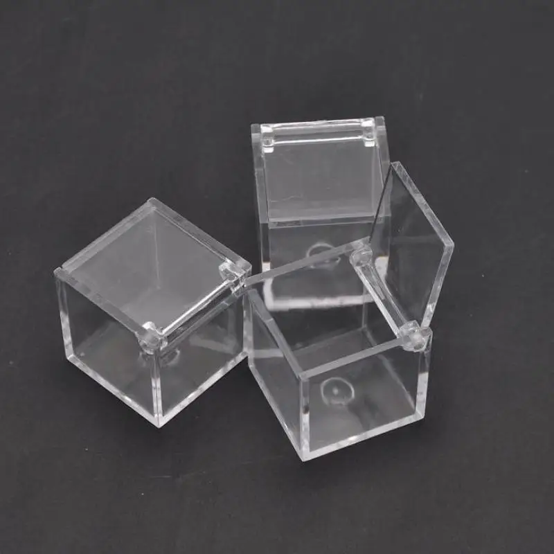 

Wedding Favor Ps Environmental Flip Transparent Plastic Square Packing Box Candy Boxes 2 sizes For U Pick