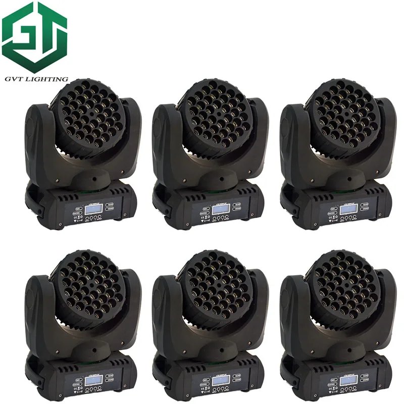 Chất lượng cao 6 cái/lốc 36*3 Wát RGBW DMX 512 Chùm Led Moving Head Mini 36x3 Wát Chùm nhỏ Di Chuyển Heads