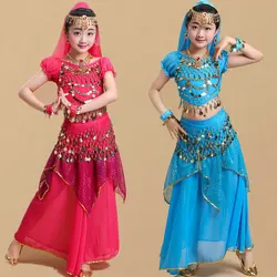 Children Belly Dance Costume Kids Indian Dance Dress Child Bollywood Dance Costumes for Girl Performance Dance Wear 6 Colors