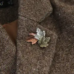 1Pc Maple Leaf Broche Metalen Vintage Vrouwen Meisje Charmingexquisite Kraag Revers Pin Mode-sieraden Party Kledingstuk Accessoires