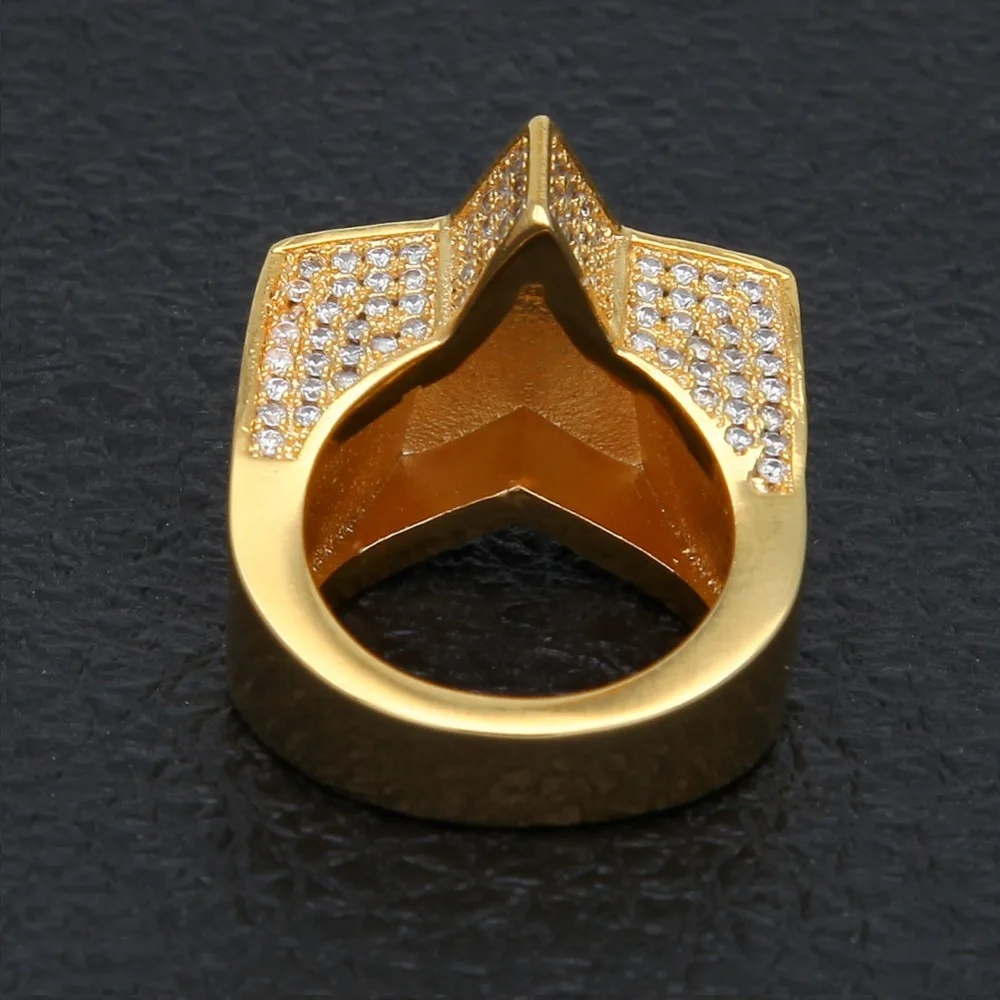 UWIN Ice Out Star Rings Gold Silver Color Full Iced Cubic Zirconia Hip Hop Ring Fashion Jewelry For Men And Women Drop Shipping