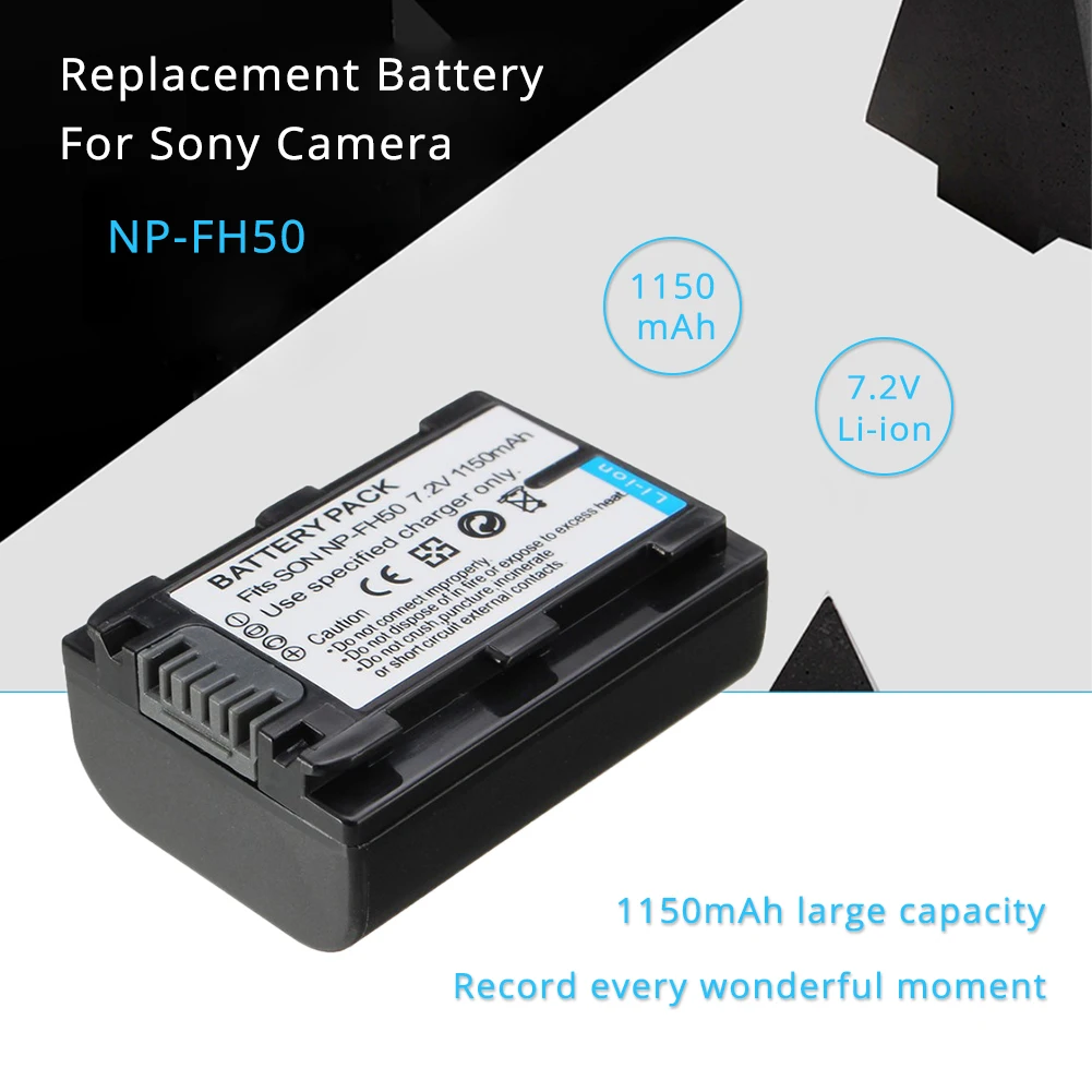 NP-FH50 FH60 FH70  1150mAh Rechargeable Digital Battery for Sony Camera Alpha DSLR-A230 A290 A330 A380 A390 DVD103 DVD105