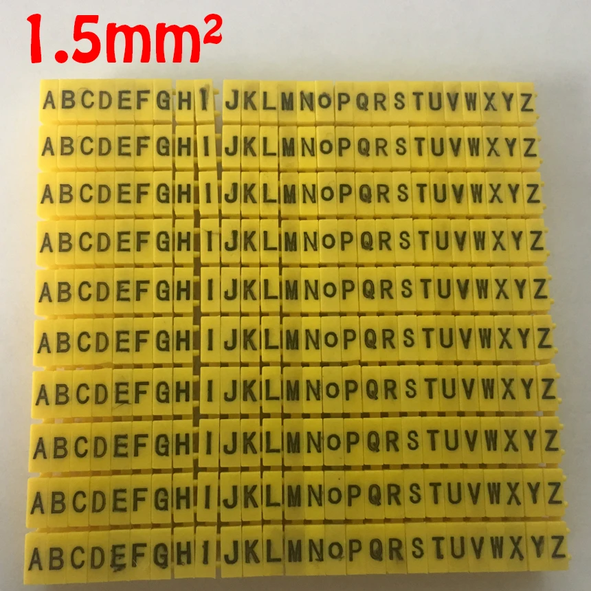 390pcs/Lot A-Z ABCDEFGHIJKLMNOPQRSTUVWXYZ English Letter 1.5mm2 CAT 6 Clip Network Ethernet Wire Number Label Tube Cable Marker