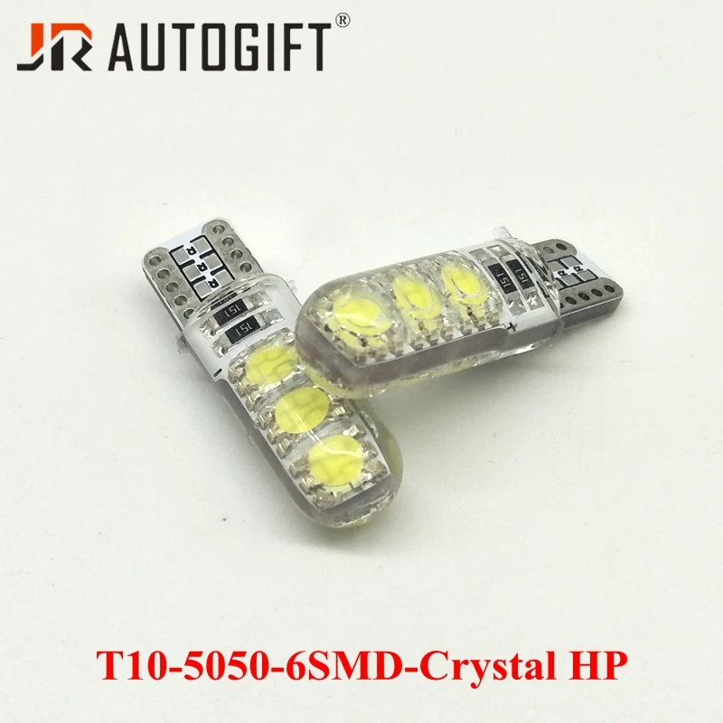 100 pcs T10  5050 6SMD Car bulbs 194 168 New auto lights W5W LED High Power 12V/24V Crystal lights Silicone license bulbs