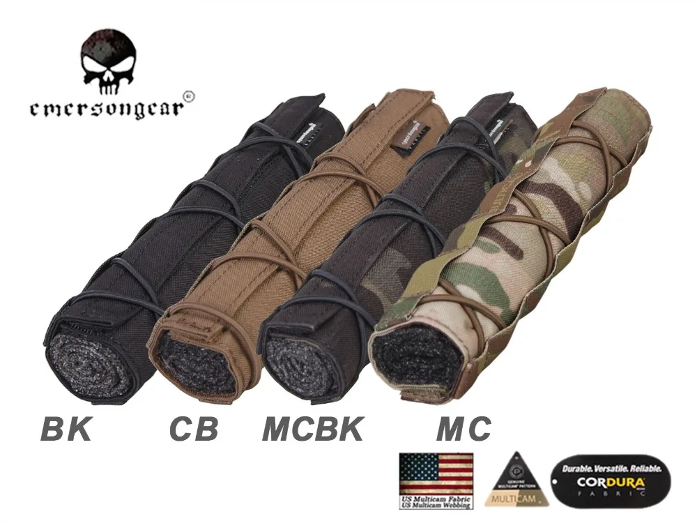 EmersonGear Tactical 22cm Suppressor Mirage Cover Quick Release Airsoft Cover with Shock strap EM9330