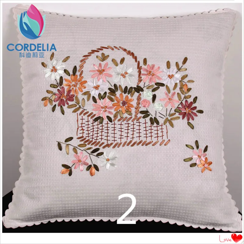 new 45x45cm zakka vintage ribbon embroidery cushion  pillow towel for home deocr  pillowcase towel square pillow cover