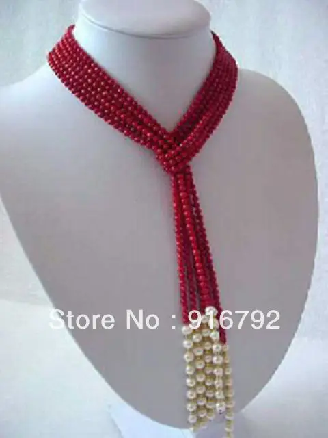 

free shipping 5MM beautiful Stunning Red Coral Necklace