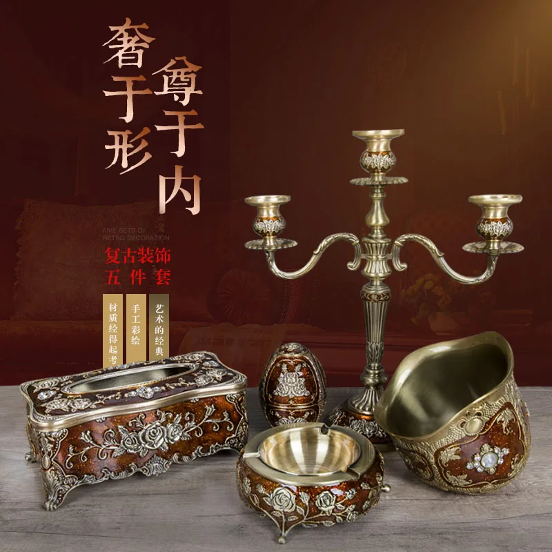 

Metal tissue box paper napkin holder case candle holder candlesticks decor toothpick automatic dispens Desktop trash bin TZ010-D