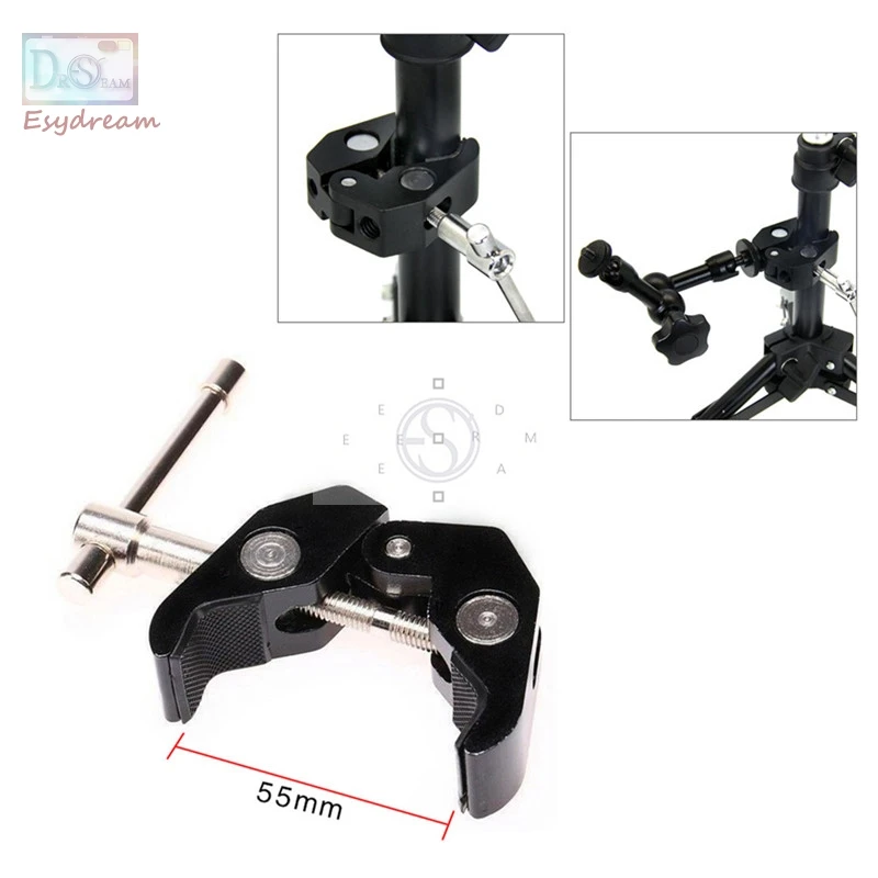 Large Size Articulating Adjustable Super Clamp Crab Pliers Clip Mount for Magic Friction Arm DSLR Rig Light pt044