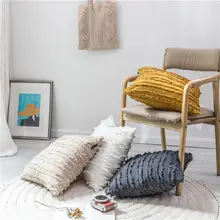 White floral tassel pillow cover 45x45cm #2