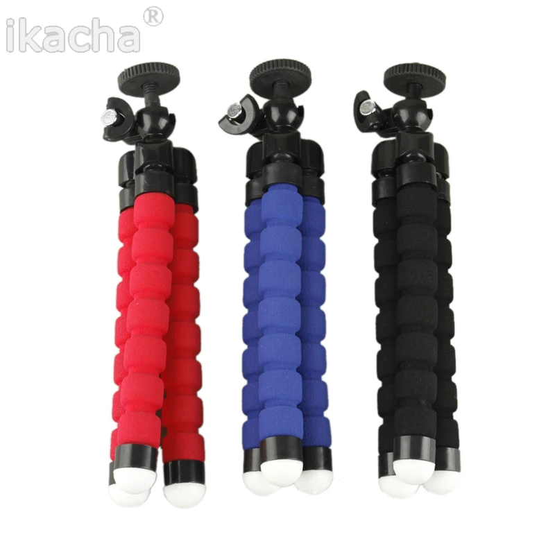 2022 Mini Flexible Sponge Octopus Tripod Mount Adapter For Gopro Hero 9 7 5 SJ4000 SJ5000 For Xiaomi yi 4k Black Red Blue