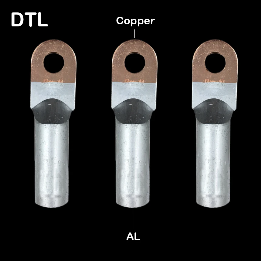 DTL-35 DTL-50 DTL-70 Power Cable Wire Lug Copper Aluminum CU AL Bimetal Connecting Tube Sleeve Joint Connector Crimp Terminal